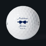 Groom Blue Bow Tie Golf Balls<br><div class="desc">These golf balls are a great favour for the groom in your wedding. They feature a blue bow tie with the groom's name above it in a modern script font and the word Groom along with the wedding date below. They'd be great for a bachelor party or weekend. The job...</div>