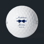 Groom Blue Bow Tie Golf Balls<br><div class="desc">These golf balls are a great favour for the groom in your wedding. They feature a blue bow tie with the groom's name above it in a modern script font and the word Groom along with the wedding date below. They'd be great for a bachelor party or weekend. The job...</div>