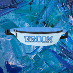 GROOM – Blue College Font Wedding & Bachelor Party Bum Bags