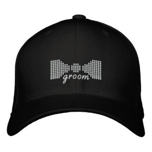 Groom Bow Tie Embroidered Hat
