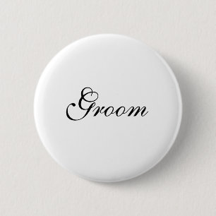Groom bridal party template 6 cm round badge