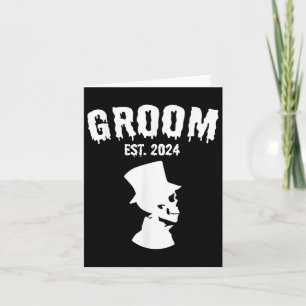 Groom Bride 2024 Skeleton Couples Matching Wedding Card