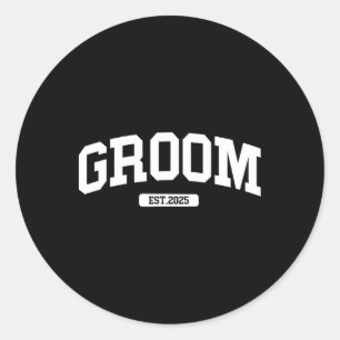 Groom Bride 2025 Just Married Couples Engagement W Classic Round Sticker
