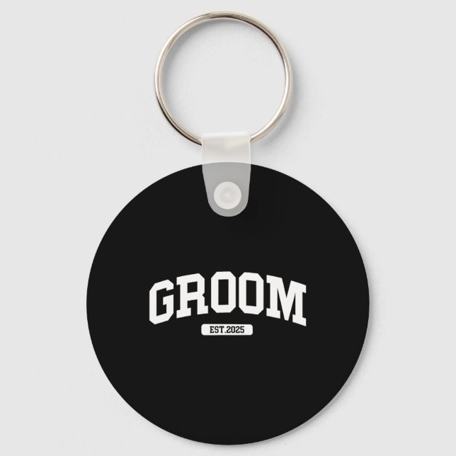 Groom Bride 2025 Just Married Couples Engagement W Key Ring (Front)