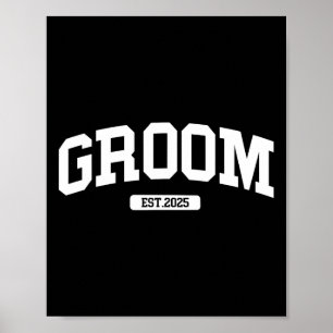 Groom Bride 2025 Just Married Couples Engagement W Poster