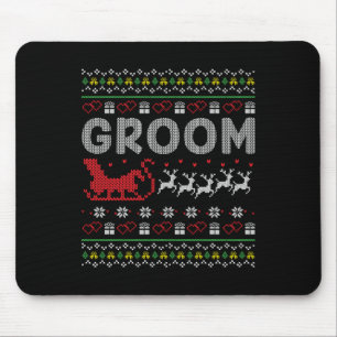 Groom Bride Christmas Xmas Ugly Matching Couple Gi Mouse Mat