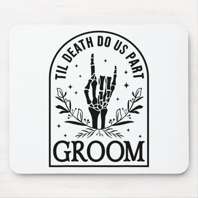 Groom Bride Engagement Wedding Halloween Couple Ma Mouse Mat (Front)