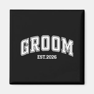 Groom bride est 2026 retro married couples wedding magnet