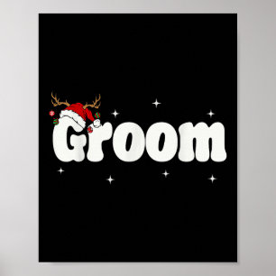 Groom Bride Santa Couples Christmas Outfits Xmas P Poster