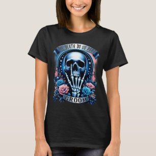 Groom bride skeleton gothic halloween engagement T-Shirt