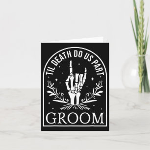 Groom Bride Skeleton Gothic Halloween Engagement W Card