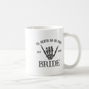 Groom Bride Skeleton Gothic Halloween Engagement W Coffee Mug