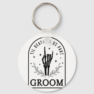 Groom Bride Skeleton Gothic Halloween Engagement W Key Ring