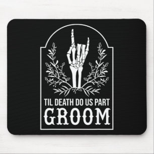 Groom Bride Skeleton Hand Couples Matching Wedding Mouse Mat