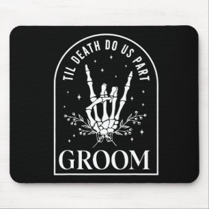 Groom Bride Skeleton Rock Hand Couples Wedding Hal Mouse Mat