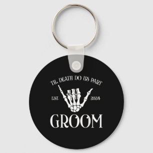 Groom Bride Til Death Do Us Party Est 2024 Hallowe Key Ring
