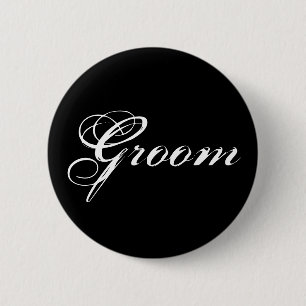Groom Button in Black