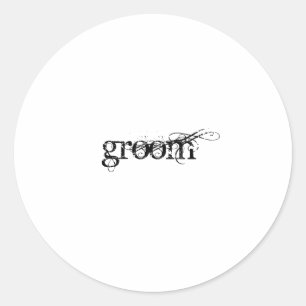 Groom Classic Round Sticker
