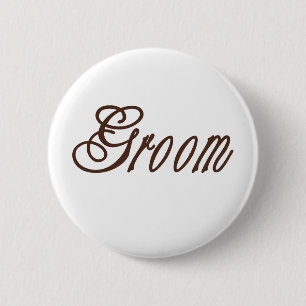 Groom Classy Browns 6 Cm Round Badge