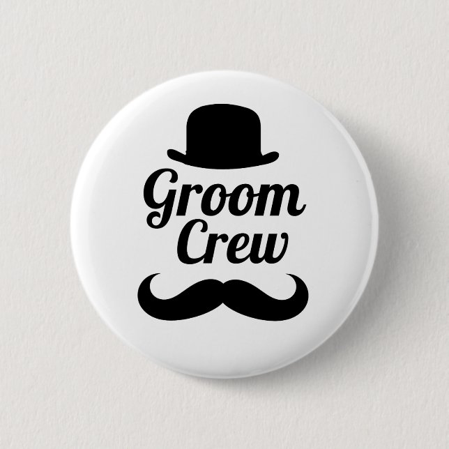 Groom crew 6 cm round badge (Front)