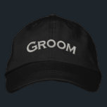 Groom Cute Wedding  Embroidered Hat<br><div class="desc">Groom cute baseball cap.  Perfect for all of your wedding functions and events.  I have hats available in my store for every member of your wedding party.  Visit Smilin' Eyes Treasures for more bridal and wedding invitations,  cards,  and gifts.</div>