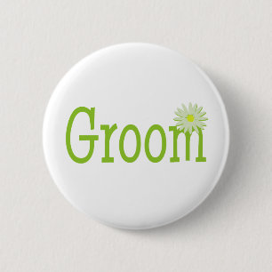 Groom/ Daisy 6 Cm Round Badge