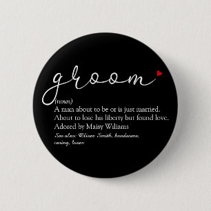 Groom Definition, Stag Bachelor Party, Wedding 6 Cm Round Badge