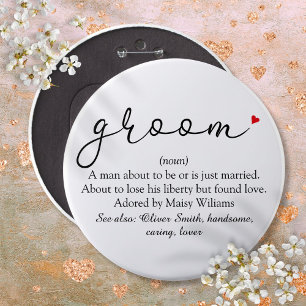 Groom Definition, Stag Bachelor Party, Wedding 6 Cm Round Badge