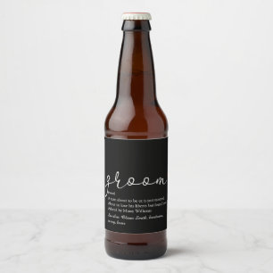 Groom Definition, Stag Bachelor Party, Wedding Beer Bottle Label