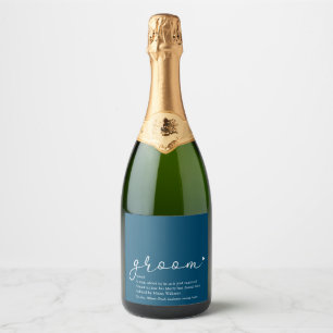 Groom Definition, Stag Bachelor Party, Wedding Sparkling Wine Label