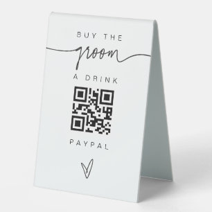 Groom Drink Bar Sign QR Code Cash Money Scan G400