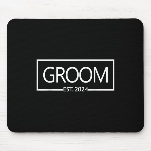 Groom Est. 2024 Future Husband Bachelor Party Wedd Mouse Mat (Front)