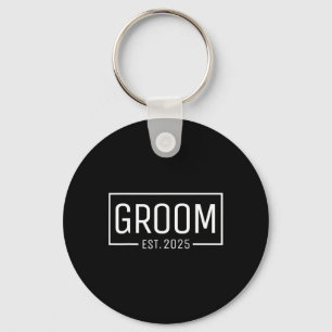 Groom Est. 2025 Married Wedding Engagement Getting Key Ring