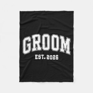 Groom Est 2026 Bride Groom 2026 Matching Fleece Blanket