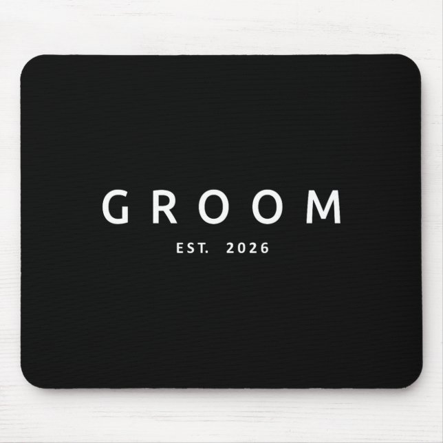 Groom Est 2026 Future Husband Bachelor Party Mouse Mat (Front)
