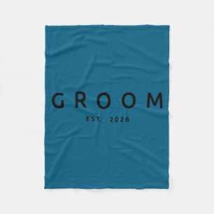 Groom est 2026 future husband wedding bachelor fleece blanket