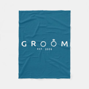 Groom est 2026 future husband wedding bachelor fleece blanket