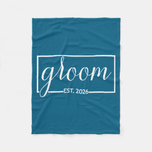 Groom est 2026 future husband wedding bachelor fleece blanket