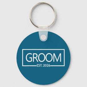 Groom est 2026 future husband wedding bachelor key ring