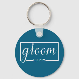 Groom est 2026 future husband wedding bachelor key ring