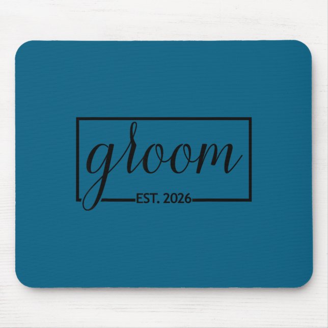 Groom est 2026 future husband wedding bachelor mouse mat (Front)