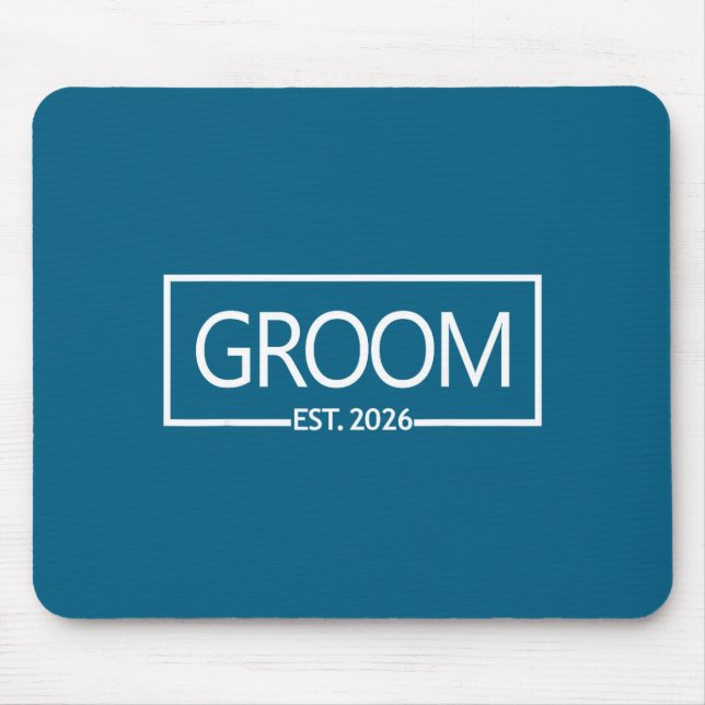 Groom est 2026 future husband wedding bachelor mouse mat (Front)