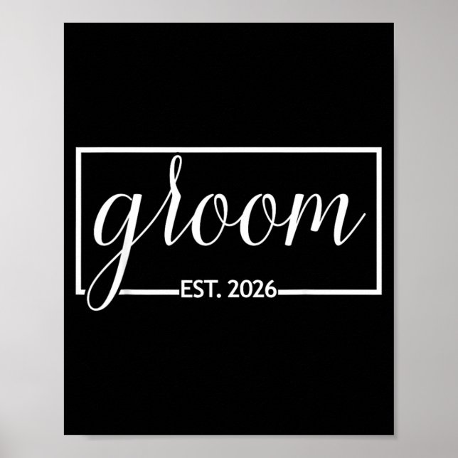 Groom Est 2026 Future Husband Wedding Bachelor Poster (Front)