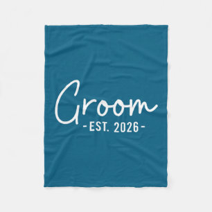 Groom est 2026 husband to be bachelor party pocket fleece blanket