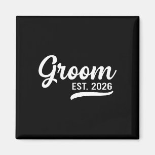 Groom Est 2026 Just Married Honeymoon Wedding Groo Magnet