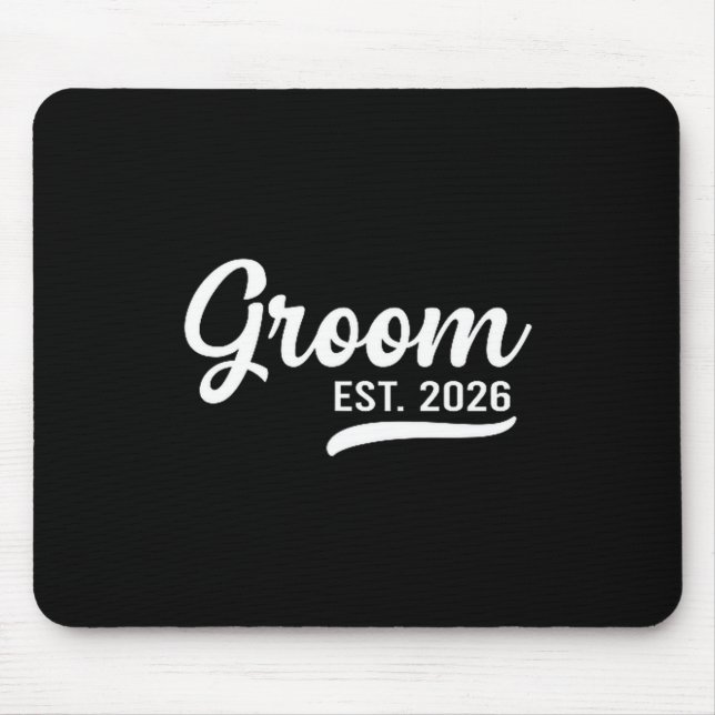 Groom Est 2026 Just Married Honeymoon Wedding Groo Mouse Mat (Front)