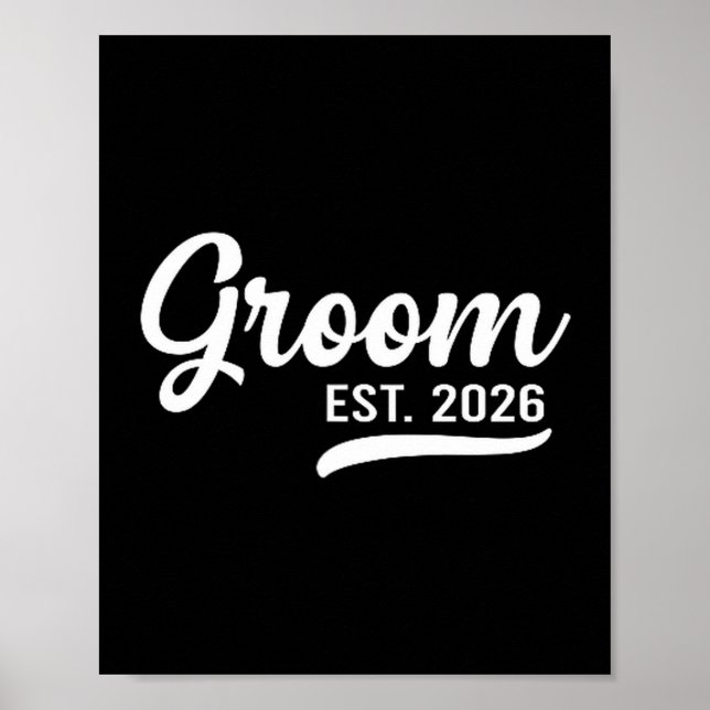 Groom Est 2026 Just Married Honeymoon Wedding Groo Poster (Front)