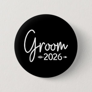 Groom est 2026 married wedding bridal party 6 cm round badge