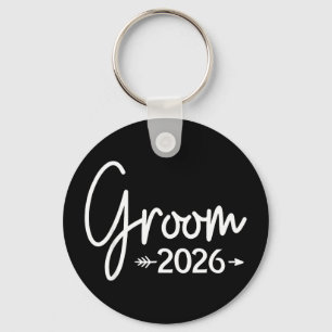Groom est 2026 married wedding bridal party key ring