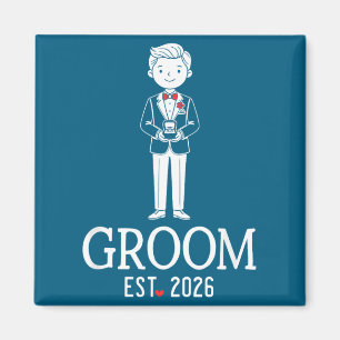Groom est 2026 matching bride groom 2026 honeymoon magnet